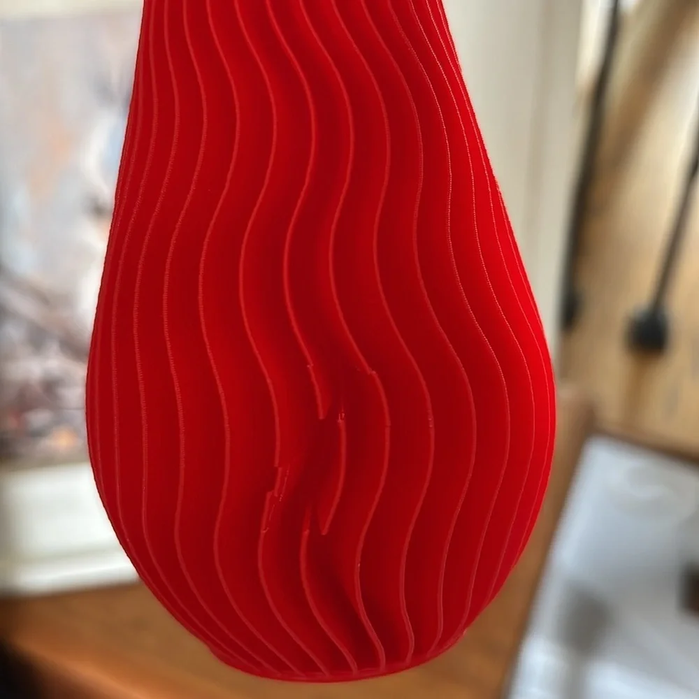 Martin Zampach Stamped Red Spiral Vase. *Small Flaw* Modern | Contemporary 2014